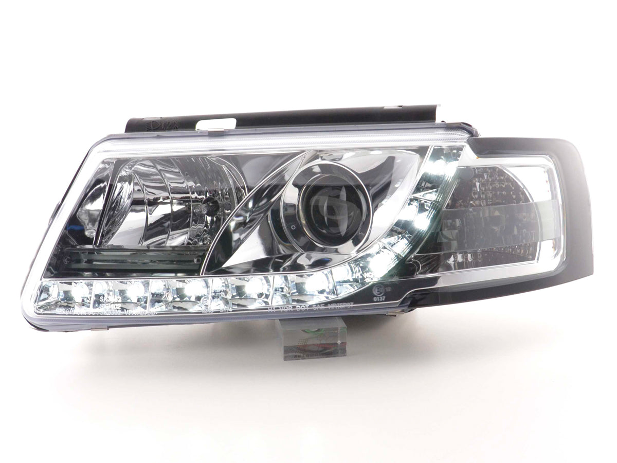 Scheinwerfer Set Daylight LED TFL-Optik VW Passat Typ 3B 97-00 chrom Scheinwerfer Set Daylight LED TFL-Optik VW Passat Typ 3B 97-00 chrom